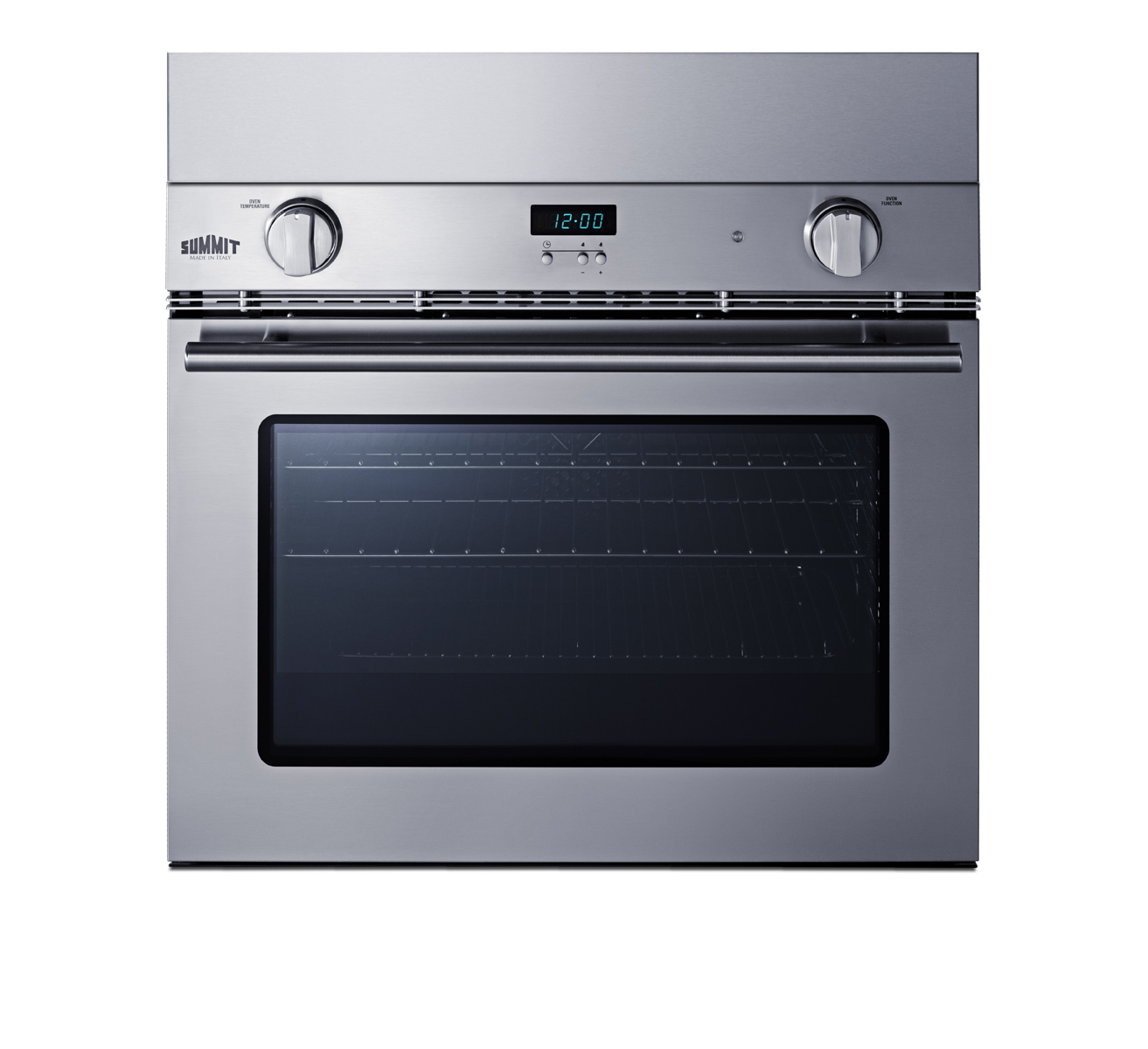 Wall oven trim kit in stainless steel for installation with Summit SGWOGD27 or other 27